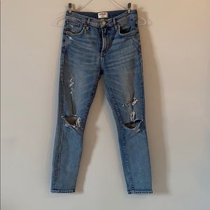 AGOLDE high waisted cropped denim.